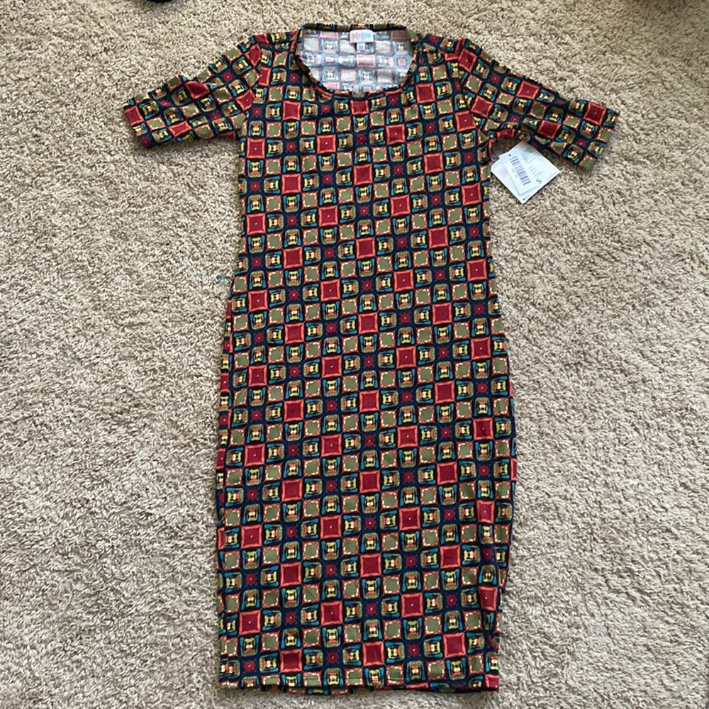 LulaRoe Julia Geometric Print Boho Dress Size XS NEW